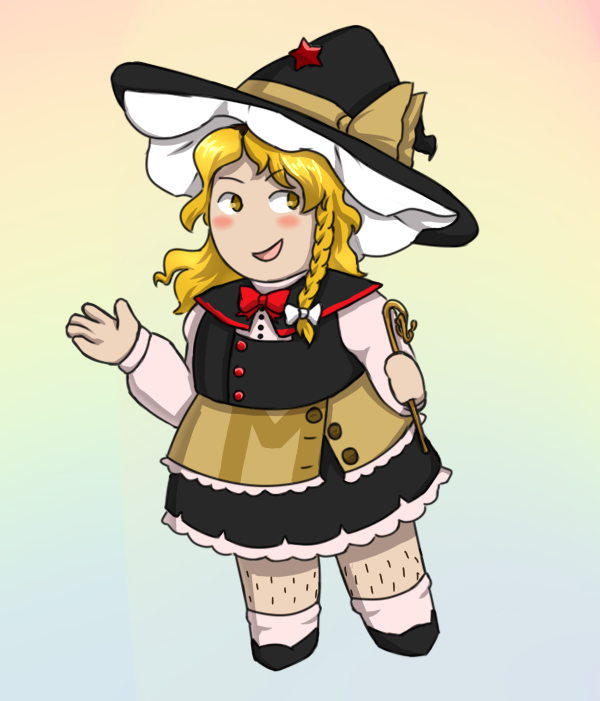 a drawing of Kirisame Marisa from Touhou in a chibi style
