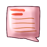 icon of a speech bubble with lines representing text